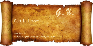 Guti Upor névjegykártya